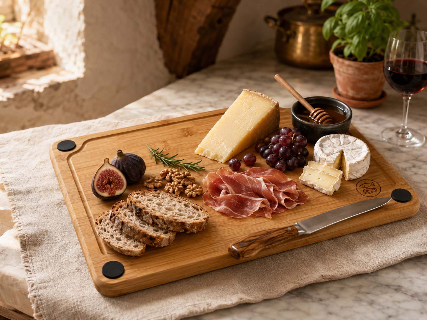 H1 clean prep bamboo cutting board system